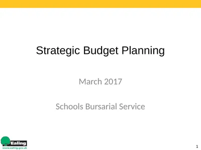 Strategic Budget Planning 1 March 2017 Schools