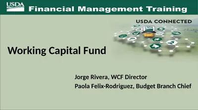 Working Capital Fund Jorge Rivera, WCF Director
