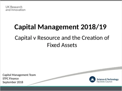 Capital Management 2018/19 Capital v Resource and