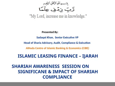 ISLAMIC LEASING FINANCE – IJARAH SHARIAH AWARENESS