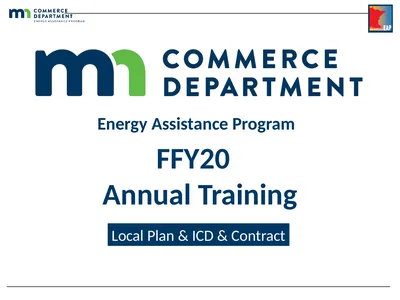 Energy Assistance Program FFY20 Annual Training