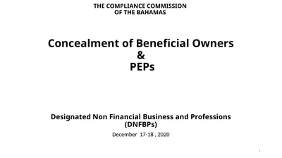 THE COMPLIANCE COMMISSION OF THE BAHAMAS