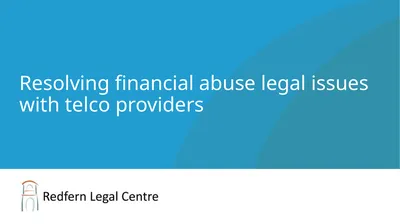 Resolving financial abuse legal issues with telco