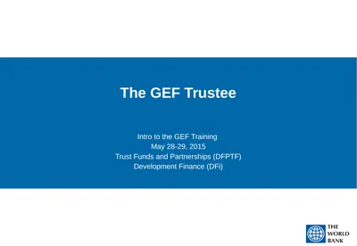 The GEF Trustee Intro to the GEF Training May