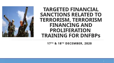 TARGETED FINANCIAL SANCTIONS RELATED TO TERRORISM,