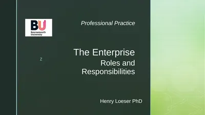 The Enterprise Roles and Responsibilities