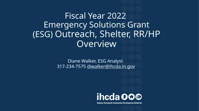 Fiscal Year 2022 Emergency Solutions Grant (ESG)