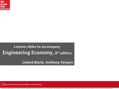 Lecture slides to accompany Engineering Economy,