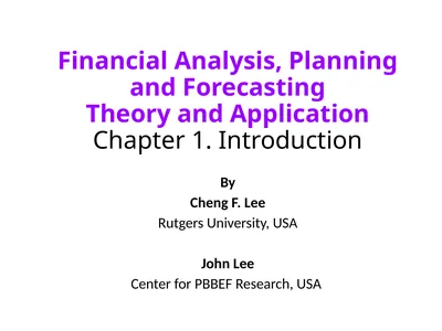 Financial Analysis, Planning and Forecasting