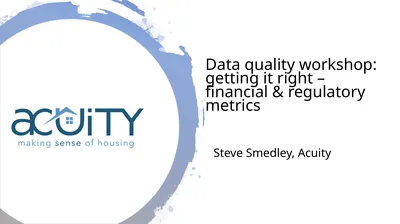 Data quality workshop: getting it right –