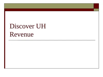 Discover UH Revenue 2 Why Do We Create Journal