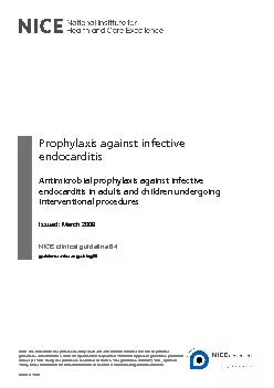 Prophylaxis against infective