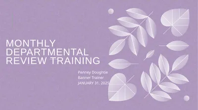 Monthly Departmental review training Penney