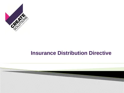 Insurance Distribution Directive Alan Chandler,