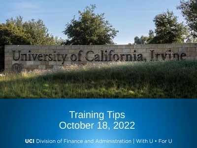Training Tips October 18, 2022 Bi- Weekly