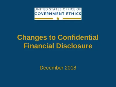 Changes to Confidential Financial Disclosure