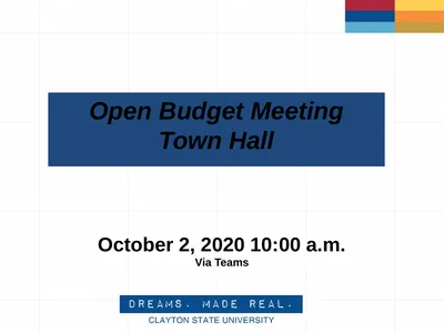 Open Budget Meeting Town Hall October 2, 2020