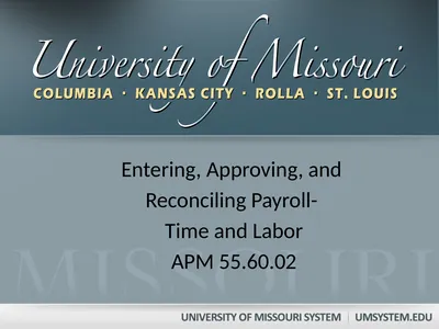 Entering, Approving, and Reconciling Payroll- Time