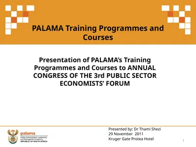 PALAMA Training Programmes and Courses
