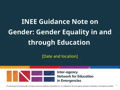 INEE Guidance Note on Gender: Gender Equality in