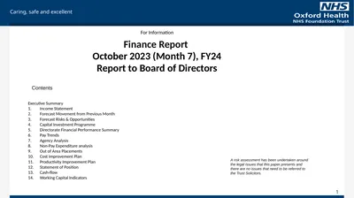 For Information Finance Report October 2023 (Month