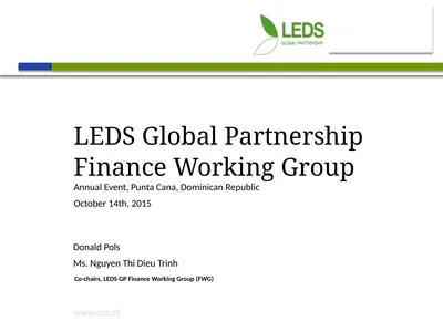 LEDS Global Partnership Finance Working Group
