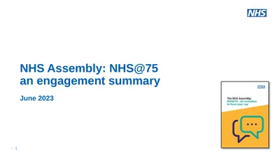 NHS Assembly: NHS@75 an engagement summary June