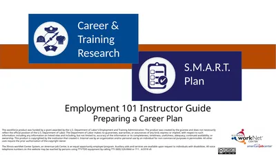 Employment 101 Instructor Guide Preparing a Career