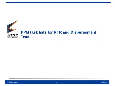10/9/2013 -- SPE Confidential 1 PPM task lists for