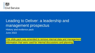 Leading to Deliver: a leadership and management