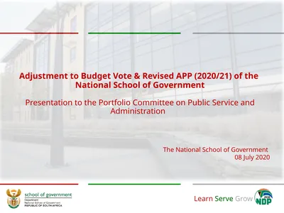 Adjustment to Budget Vote & Revised APP (2020/21)