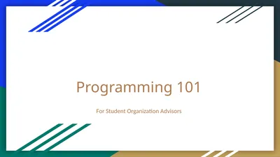 Programming 101 For Student Organization Advisors