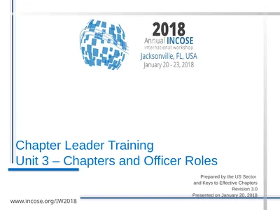 Chapter Leader Training Unit 3 – Chapters and