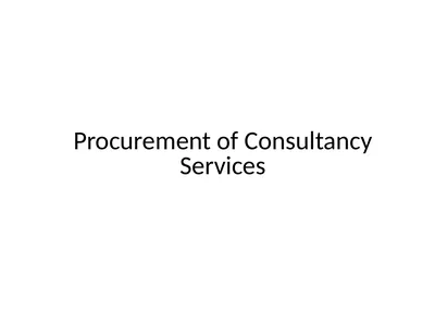 Procurement of Consultancy Services 2 Differences