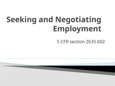 Seeking and Negotiating Employment 5 CFR section
