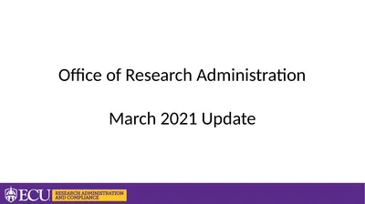 Office of Research Administration March 2021