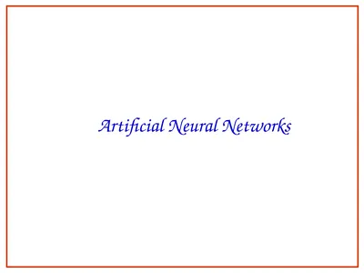 Artificial Neural Networks 1 2 Neural networks