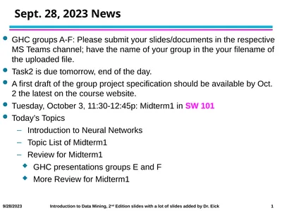 Sept. 28, 2023 News GHC groups A-F: Please submit