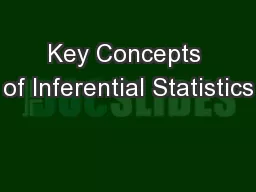 Key Concepts of Inferential Statistics