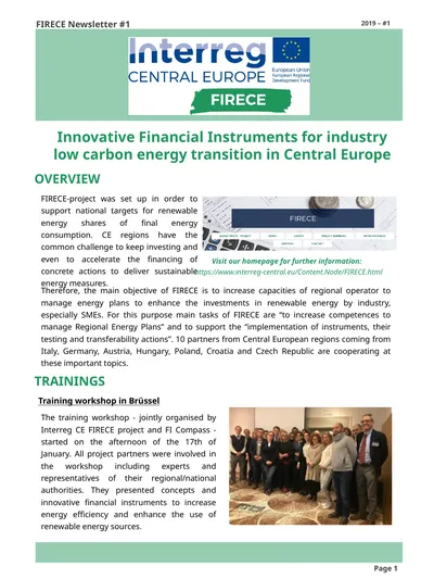 FIRECE Newsletter #1 Innovative Financial