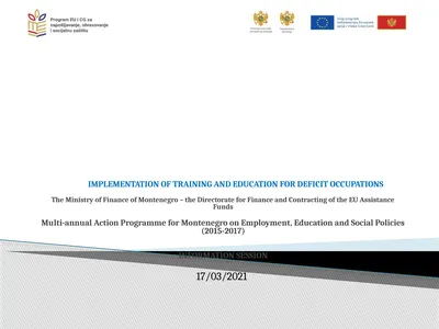 IMPLEMENTATION OF TRAINING AND EDUCATION FOR