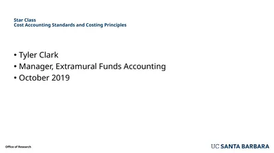 Star Class Cost Accounting Standards and Costing