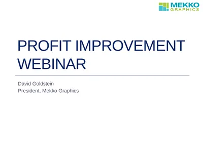 Profit improvement WEBINAR David Goldstein