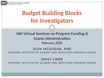 Budget Building Blocks for Investigators NIH