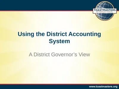 Using the District Accounting System A District
