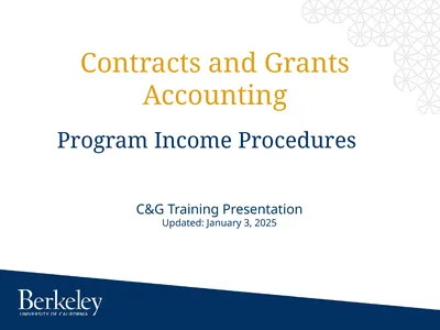 Contracts and Grants Accounting C&G Training