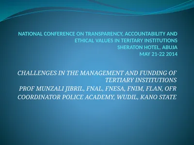 NATIONAL CONFERENCE ON TRANSPARENCY,