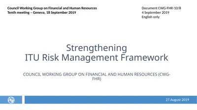 Strengthening ITU Risk Management Framework