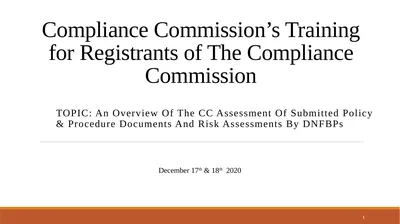 Compliance Commission’s Training for Registrants