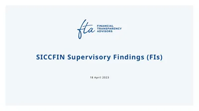 SICCFIN Supervisory Findings (FIs) 18 April 2023